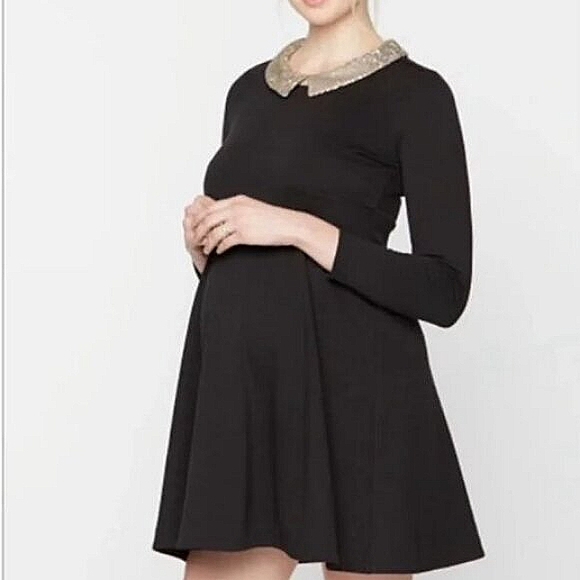 Rachel Zoe for Pea in the Pod Sequin Collar Maternity Dress- Sz. Sm - Picture 1 of 10